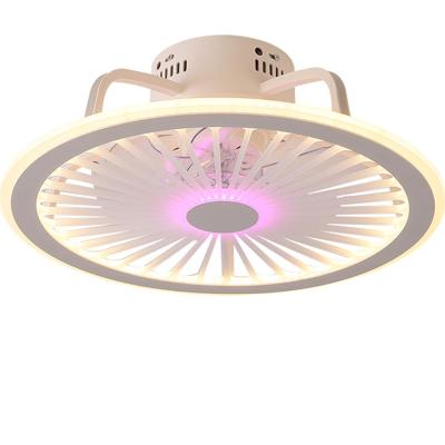 China Modern Design Indoor Invisible Blade Led Ceiling Fan Chandelier With Light And Remote Control Acrylic Home Decoration Ceiling Lamp for sale