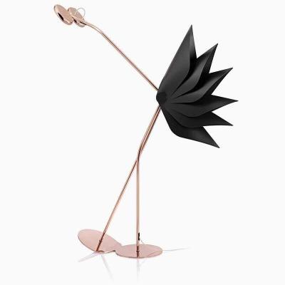 China Creative Modern Iron Art Ostrich Bird Shaped Unique Stand Lamp Floor Lamps For Living Room Study Bedroom for sale