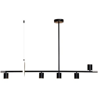 China Modern Dining Room 5 Head LED Double Rectangular Color Chandelier Luxury Iron Black for sale