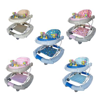 China High Quality Colorful Lights Practicing Baby Walk Ride on Car Music Toy Toddler Round Activity 3 in 1 Baby Plastic Single Walker for sale