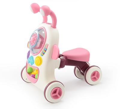 China Baby Walk Training 2 In 1 Hand Held Plastic Baby Walker Toys Car Scooter Multifunction Sliding Baby Walker With Music And Light for sale