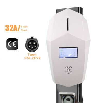 China Mode 3 SAE J1772 7.2kw type 1 ev charging station ev fast charger wallbox with screen JSAC22032A-AC 02 for sale