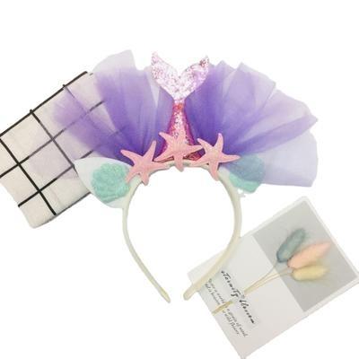 China Purple Headband Pink Mermaid Headband For Beach Theme Party Series Hair Accessories for sale