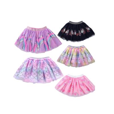 China Breathable Mermaid Girls' Embroidered Skirt Children's Tutu Baby's Gauze Sequined Skirt for sale