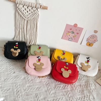 China Cute Mini Mickey Fashion PU Bags Heart Decorative Button Shoulder Bag For Kids Girls for sale