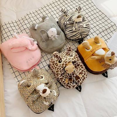 China New plush cartoon plush elephant zebra lion leopard giraffe cute animal anti-theft flamingo storage large children's lady backpack school bag for sale