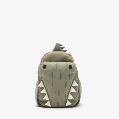 China New fashion anti-theft chinlon cute cartoon crocodile school bag backpack for boys and girls kids for sale