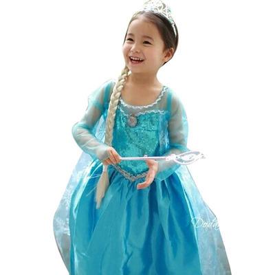 China Breathable New Arrival Frozen Elsa Princess Dress For Kids Girls Overall Costume for sale