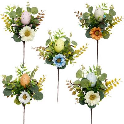 China Mousse. Factory Wholesale Plastic Artificial Easter Egg Bouquet Branch Decorations Sprout Artificial Moss Easter Egg and Decor for sale