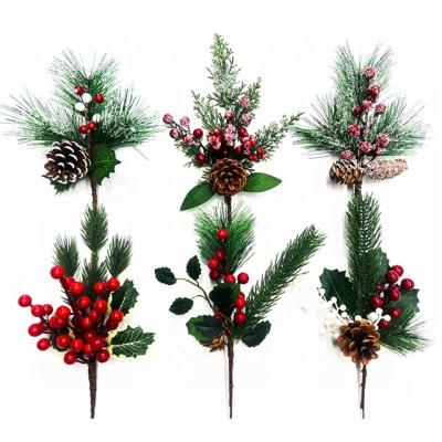 China Festival Decoration Branches Tree Flowers Branch Festival Sprays Indoor Decoration Sequin Pick Sprays Pine and Christmas Floral Picks for sale