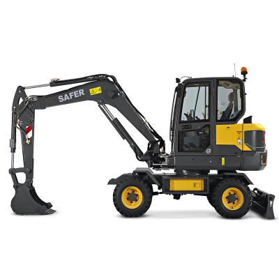 China Excavator Company Small Wheel Excavator 6T XE60DA Digger For Sale South Asia And Africa for sale