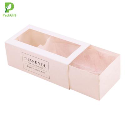 China Custom Materials Printing Materials Recycled Natural Kraft Paper Soap Packaging Box With Window for sale