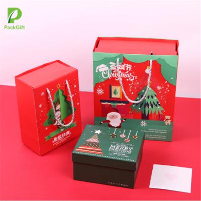 China New Year Portable Gift Box Paper Candy Bag Paper Materials Recycled Packaging Paper Christmas Gift Box for sale