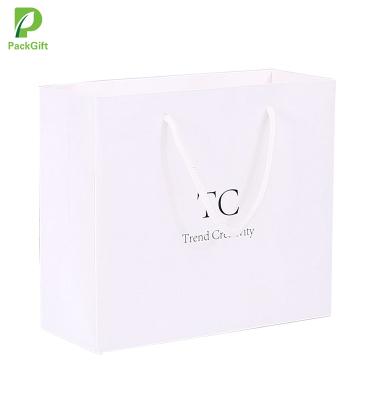 China High Quality Recyclable Custom Logo Famous Brand 250gsm Paper Sack Bag With Handle For Luxury Gift for sale