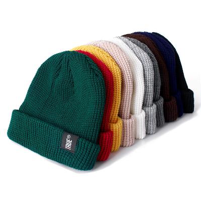 China JOINT Hats Beanie Knitted Plain Warm Fashion Acrylic Winter Striped Hat Wholesale Cheap High Quality Soft Comfortable Hat for sale