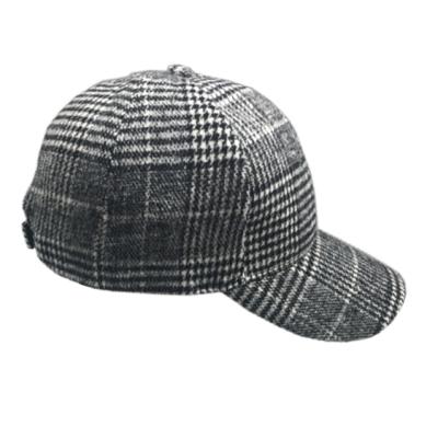 China Winter Wool Plaid Gentlemen Elegent JOINT Baseball Cap England Style New Fashion Winter Hat 6 Panels Cap for sale