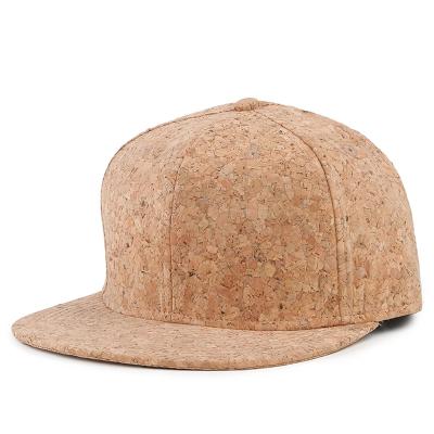 China COMMON Custom Wooden Cork Hat, Black PU Bill Snapbacks Leather Hats and Caps, Good Quality Flat Brim Hats for sale