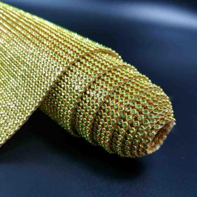 China Pointback LOCACRYSTAL Brand 3mm Faux Stone Sheet Low Aluminum Rhinestone Mesh Roll for sale