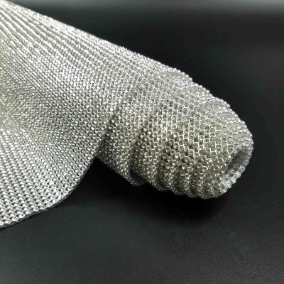 China Hotfix Brand Rhinestone Mesh Fabric Aluminum Sheet Hot Fix Rhinestone Mesh LOCACRYSTAL for sale