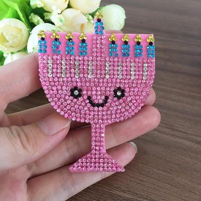 China Pointback Brand LOCACRYSTAL Clothes Decoration Applique Crystal Rhinestone Rhinestone Patch Iron On Hotfix Motif for sale