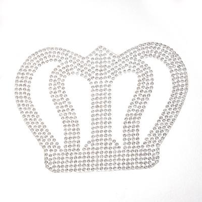 China Pointback Brand LOCACRYSTAL DIY Pattern Rhinestone Patch Hotfix Crown Rhinestone Applique for sale