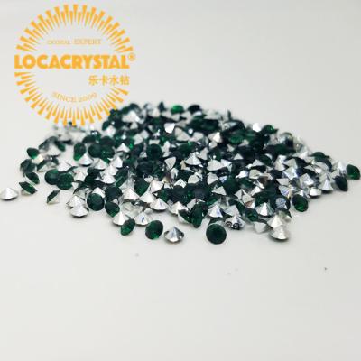 China Pointback Gold Rhinestone Brand Aluminum LOCACRYSTAL Loose Bead Emerald Resin Strass for sale