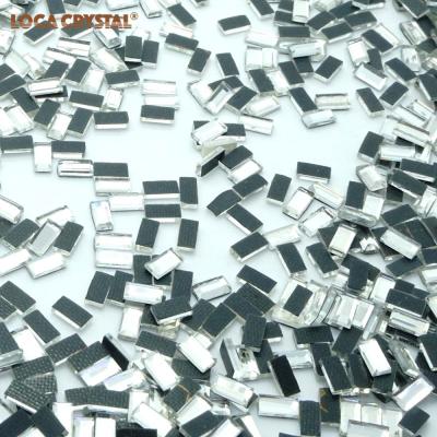 China Hotfix LOCACRYSTAL Brand Factory Directly Sell Dmc Rectangle Shape Rhinestone for sale