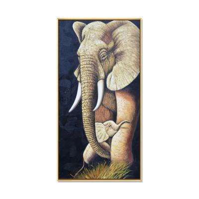 China Modern Handmade Textured Ware Canvas India Elephant Oil Painting for sale