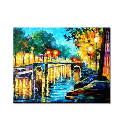 China Impressionist High Quality Handmade Natural Landscape Art Palette Knife Oil Painting for sale