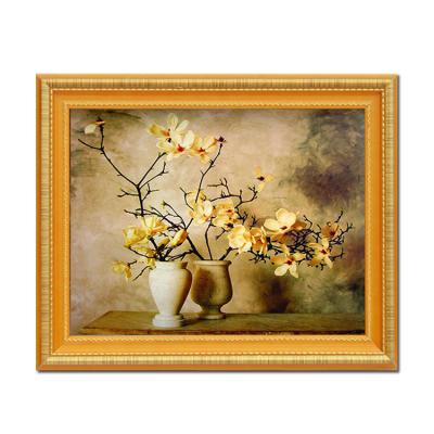 China Classic Home Decoration Wallpaper Canvas 3d Flower Vase Hand Painted Oil Painting for sale