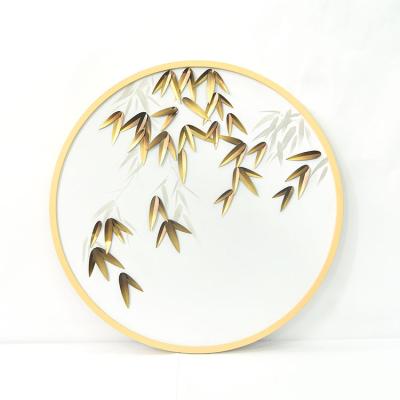 China Modern new arrival modern round 3d giclee canvas printing bamboo crafts for home decor for sale