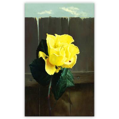 China 3D Artwork Classic Physical Painting Wall Decor Yellow Rose Mounted Oil Painting Painting By Numbers Flowers for sale