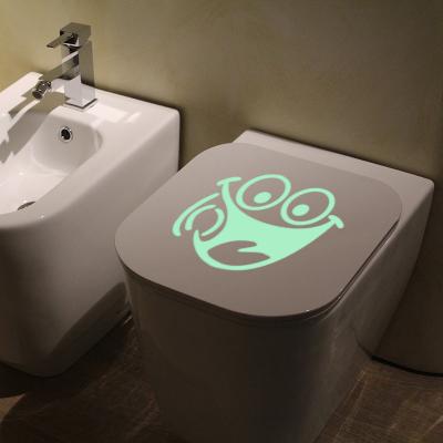 China Waterproof+Eco-friendly Glow in the Dark Toilet Stick Bathroom Wall Stick Carved Hot Foreign Trade Sticker for sale