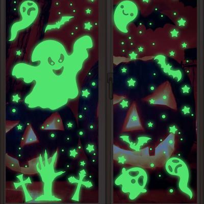 China Waterproof+Eco-friendly Ghost Tree Green Glow Sticker Film Customized Glow Star Sticker for sale