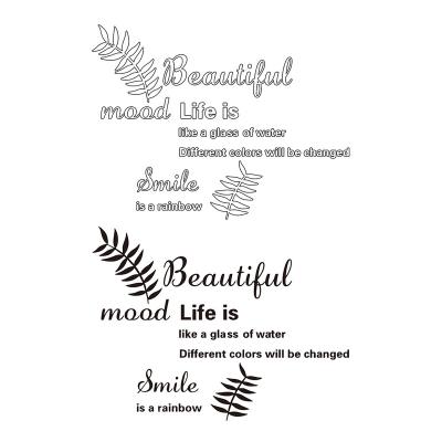 China Waterproof+Eco-friendly Mood Beautiful Life Inspired Letter PVC Frosted Decorative Sticker Wall Decal for sale