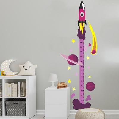 China Waterproof+Eco-friendly Oliver Rocket Height Sticker Customized PVC Frosted Cartoon Height Sticker For Kids for sale