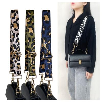 China Meetee B-J211 New Color Leopard Print Nylon Wide Shoulder Adjustable Diagonal Strap Bag Accessories Long for sale