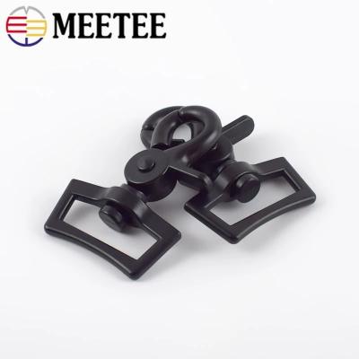 China Meetee BF658 56*25mm Dog Connecting Hardware Zinc Alloy Black Adjustable Trigger Press Buckle Rotating Dog Buckle for sale