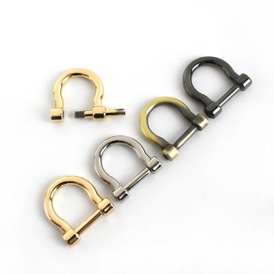 China Mettee BK073 11mm Alloy Alloy D-Ring DIY Bag Hardware Accessories Detachable Screw Movable Horseshoe Buckle Metal for sale