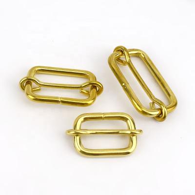 China Meetee AP394 Metal Alloy Solid Brass Slides Tri Slides Wire-Shaped Roller Adjuster Buckles for sale