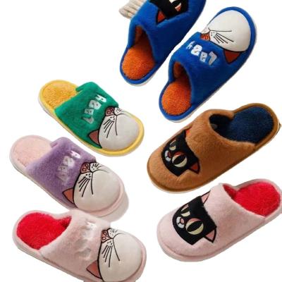 China Cushioning LBK Home Cartoon Black Cat Lovers Flat-soled Non-slip Wear-resistant Slippers for sale