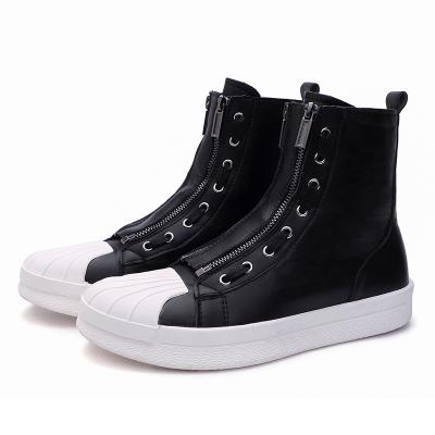 China PU Shell Toe Zipper Closure High Top fashion\comfortable\sports shoes classic men's skateboard shoes for sale