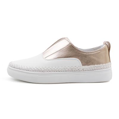 China 2019 Anti-odor Female Branded For First Copy School Girl White Flat Casual Women Ladies Wedges Genuine Leather Stylish Shoe for sale