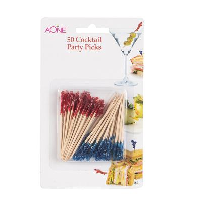 China Disposable Wooden Cocktail Picks For Decorative Picks Blister Pack for sale