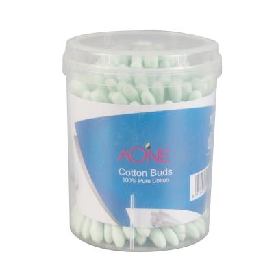 China Soft / Soft / Safe 100Pcs Plastic Colorful Stick Cotton Buds In PP Box Slight Convex Lid for sale