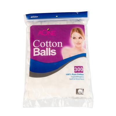 China 300pcs Cotton Balls Soft/Soft/Safe Main White Absorbent Cosmetic Cotton Balls High Quality and Best Custom Cosmetic Balls Price for sale