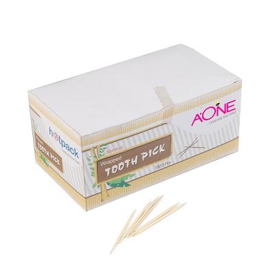 China Disposable High Quality Bamboo Toothpicks Paper Box Individual Wrapped Toothpicks for sale