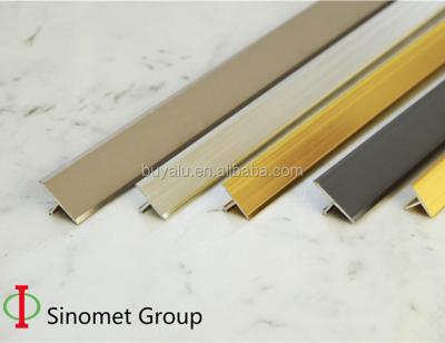 China Floor Accessaries Aluminum Edge Tile Trim Floor T-Shape Trim Transition Strip For Decoration for sale