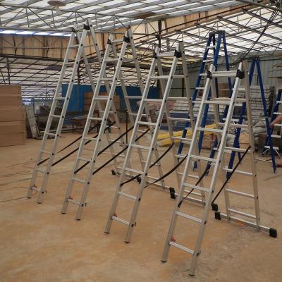 China Hot Sale Aluminum Folding Ladders Extension Muti-functional Ladder Combination Ladder for sale