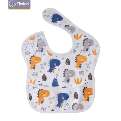 China New Product Antibacterial Hook Loop Baby Bib Waterproof Elinfant Baby Bib Fit 6-24 Months Baby for sale